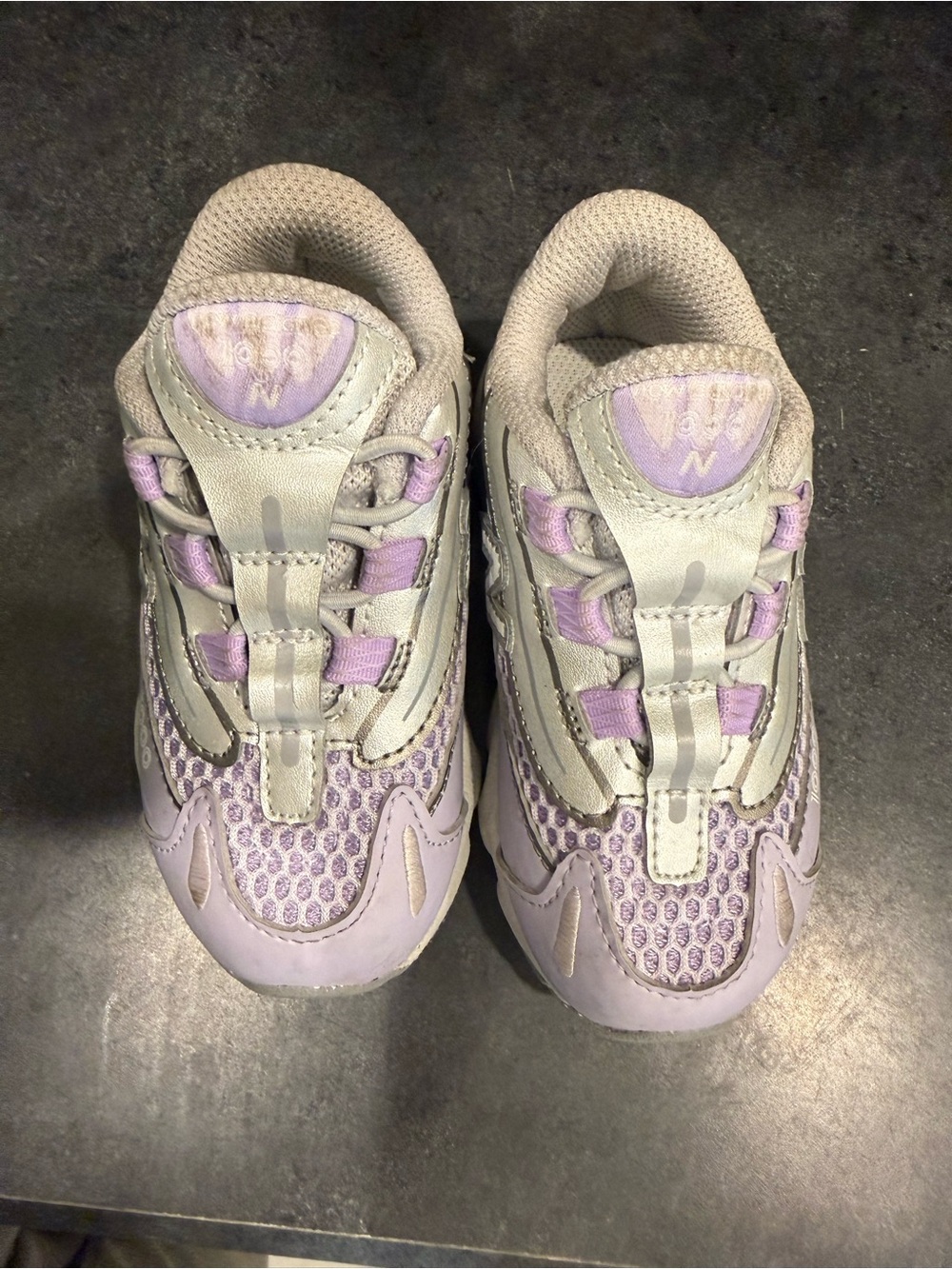 New Balance Kids Lavender and Silver 1000 Sneakers - Picture 2 of 3